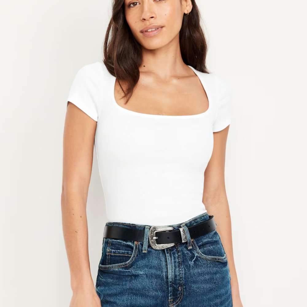 Old Navy White Fitted Cap Sleeve Bodysuit Bundle of two for the price of 1 
XL